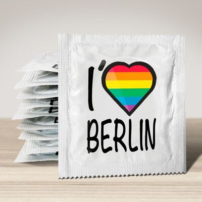 Preservativo: amo la bandiera arcobaleno di Berlino