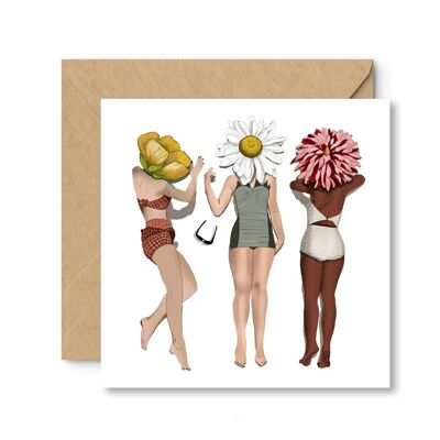 "Flower Power" square card