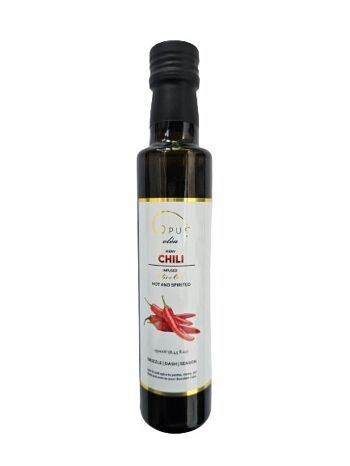 Huile d'olive extra vierge infusée au piment Opus Oléa 2