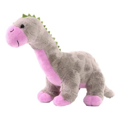 Peluche Dino Tino - gris/rose - grande peluche - doudou