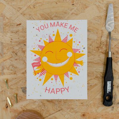 Cartolina A6 in carta seme "Sunshine".