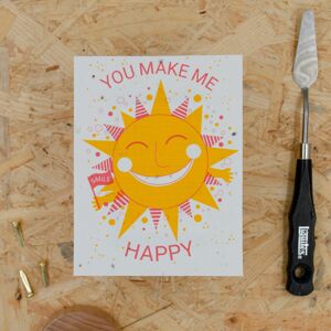 Carte postale A6 en papier graine "Soleil"