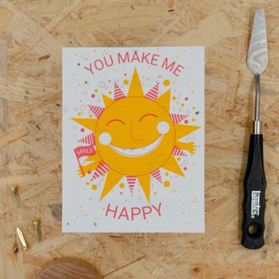 "Sunshine" seed paper A6 postcard