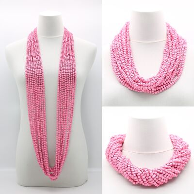 SUCCESSIVO Collana Pashmina - Rosa - 10 Fili