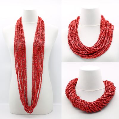 SIGUIENTE Collar Pashmina - Rojo - 10 hebras