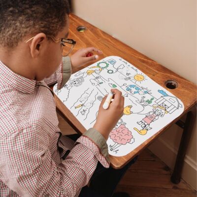 Set de table coloriage à l'infini pour enfants 30x40cm -  Ferme