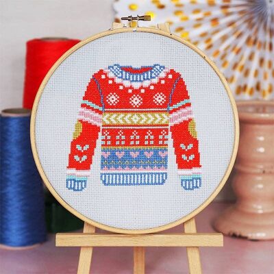 Accogliente maglione natalizio - Kit punto croce