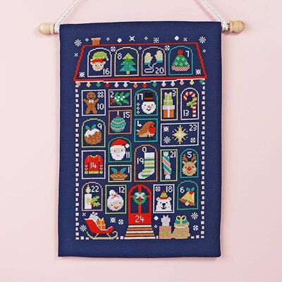 Stitch into Christmas - Kit de punto de cruz navideño