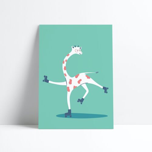 AFFICHE 30X40-LA GIRAFE À ROULETTES