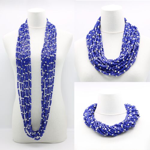NEXT Pashmina Necklaces - Block Mosaic - New Royal Blue/Silver