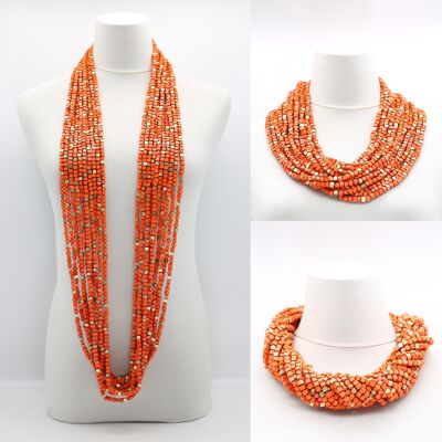 NEXT Pashmina Collares - Bloque de mosaico - Naranja / Oro nuevo