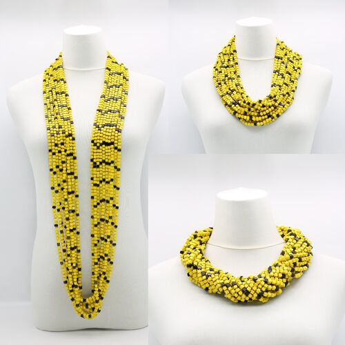 NEXT Pashmina Necklaces - Block Mosaic - Yellow/Black