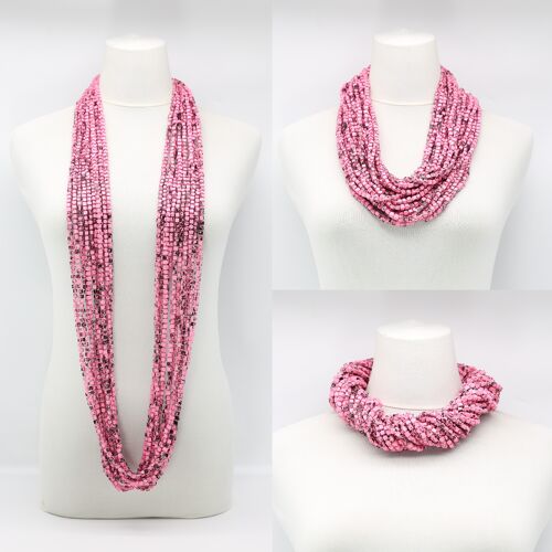 NEXT Pashmina Necklaces - Hand painted - Pink/Black
