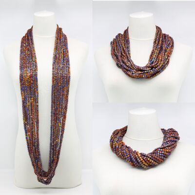 NEXT Pashmina Necklaces - Hand painted - Purple/Orange