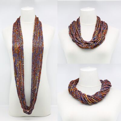 NEXT Colliers Pashmina - Peints à la main - Violet/Orange