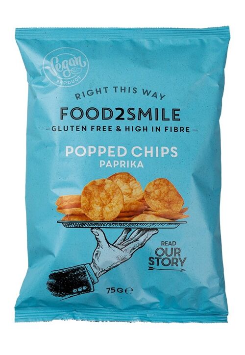 Chips healthier, vegan and gluten-free | Popped Chips Paprika 8x75 grams