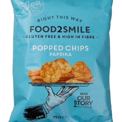 Chips plus saines, végétaliennes et sans gluten | Chips Poppées Paprika 8x75 grammes