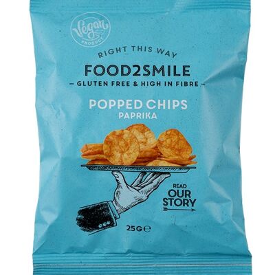 Chips gesünder, vegan und glutenfrei | Gepoppte Chips Paprika 21x25 Gramm