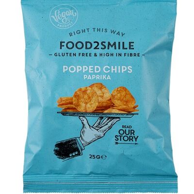 Chips plus saines, végétaliennes et sans gluten | Chips Poppées Paprika 21x25 grammes