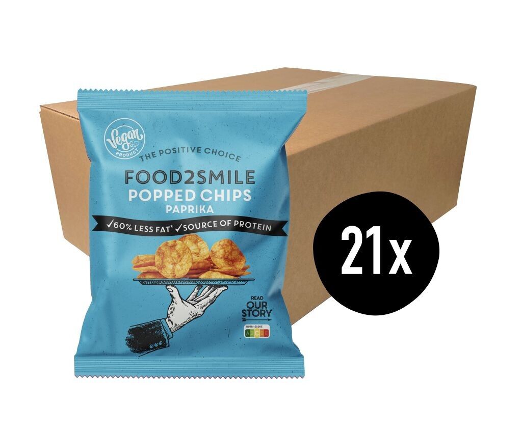 Patatine più sane, vegane e senza glutine | Patatine Popped Paprika 21x25 grammi