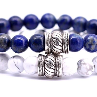 Bali Set Lapislazuli x Weißer Howlith