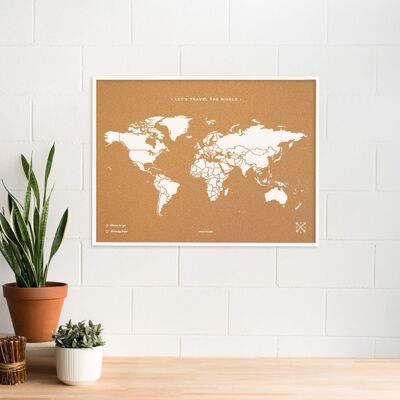 Kork-Weltkarte