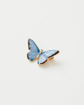Broche Papillon Bleu Émail 1