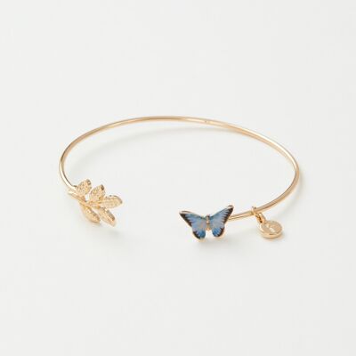 Bracelet Papillon Bleu Émail