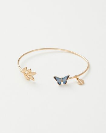 Bracelet Papillon Bleu Émail 1
