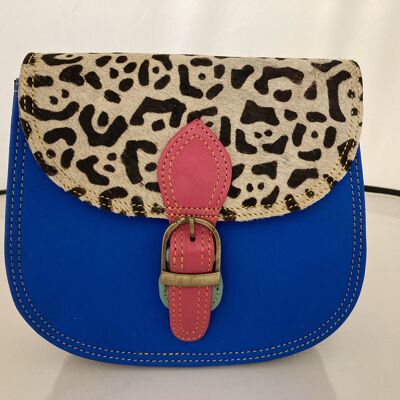 Borsa a tracolla Saddle con stampa animalier multicolore