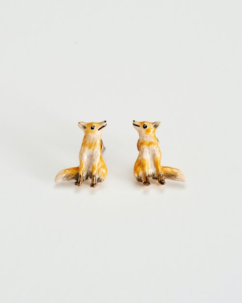 FABLE Enamel Fox Stud Earrings - Matchbox