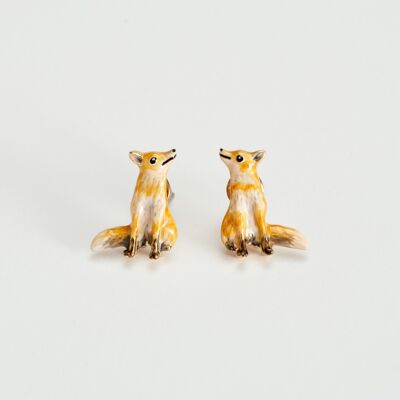 FABLE Enamel Fox Stud Earrings - Matchbox
