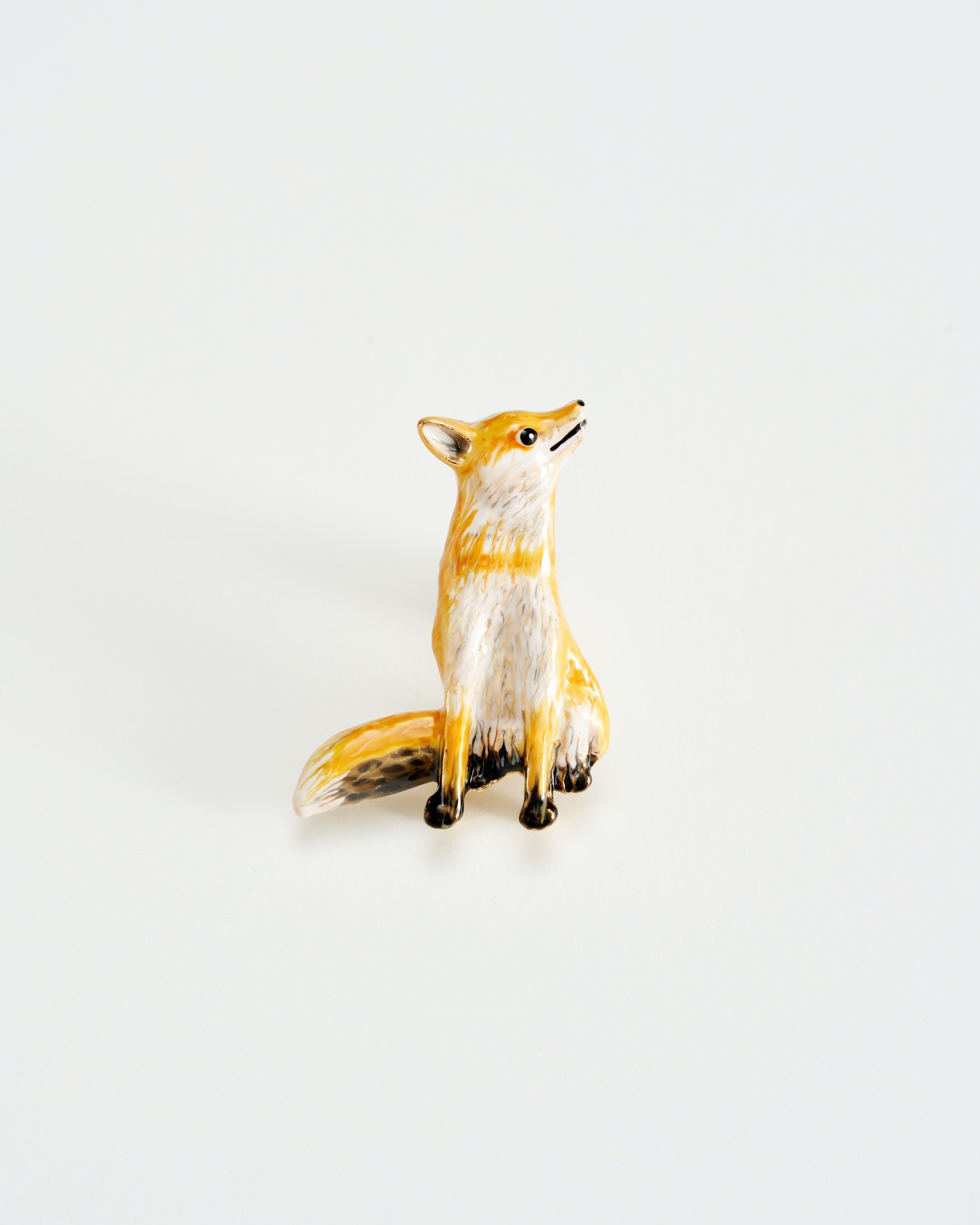 FABLE Enamel Fox Brooch - Matchbox  [SC]