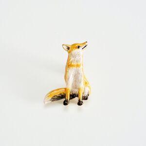 Broche Renard en émail FABLE - Boîte d'allumettes