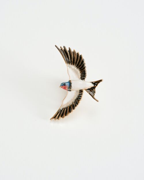 FABLE Enamel Swallow Brooch