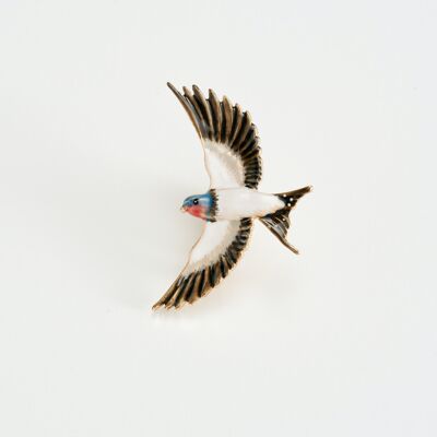 FABLE Enamel Swallow Brooch