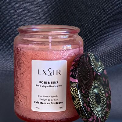 Bougie  parfumée "Rose et Sens"