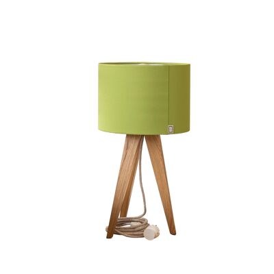 Mini lámpara de mesa de roble hecha a mano, verde