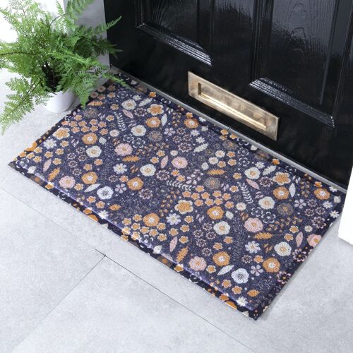 Purple Flower Pattern Doormat (70 x 40cm)