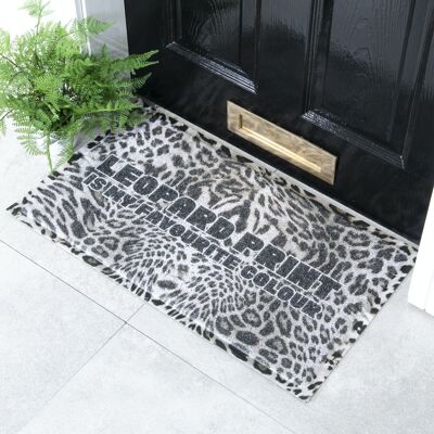 Grey Leopard Print Doormat (70 x 40cm)