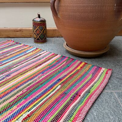 RAINBOW Rug Outdoor and Indoor Multicolour Flat Weave Style