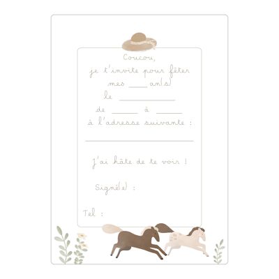Lot Cartes D’invitation “Cheval en prairie"