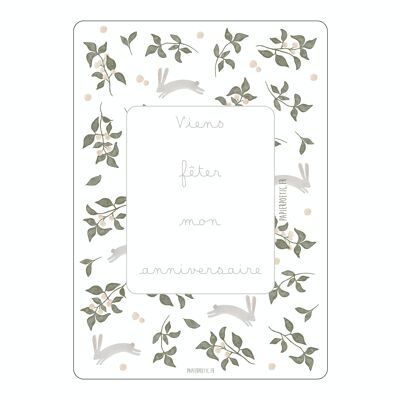 Lot Cartes d'invitation "Lapins fleuris"