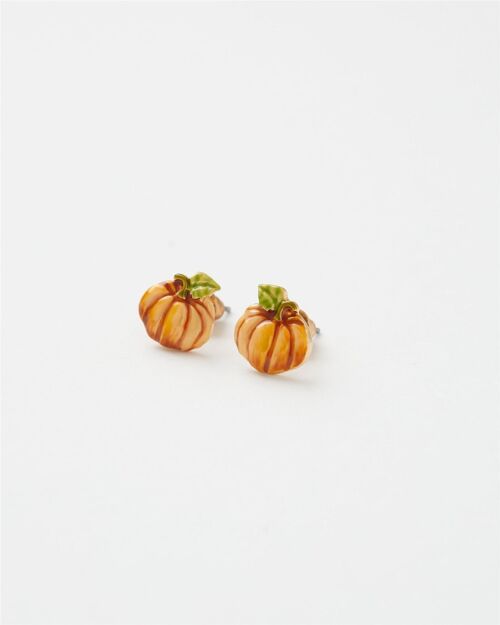 Fable Enamel Pumpkin Stud Earrings - Matchbox