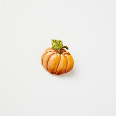 Fable Enamel Pumpkin Brooch - Matchbox