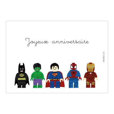 Carte anniversaire "super-héros"