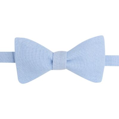 Light blue linen bow tie
