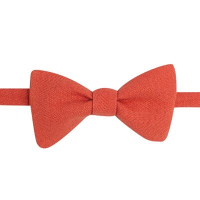 Terracotta linen bow tie