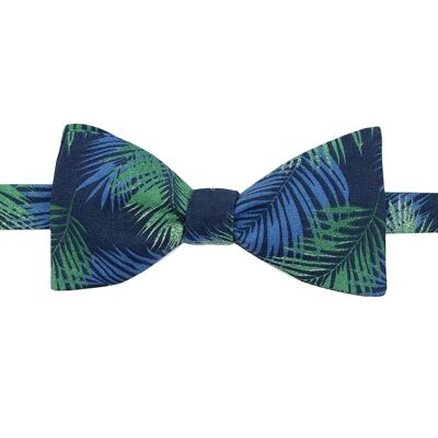 Green blue tropical bow tie