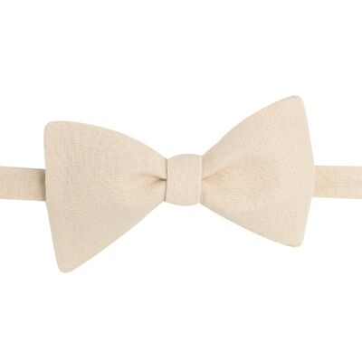 Cream linen bow tie